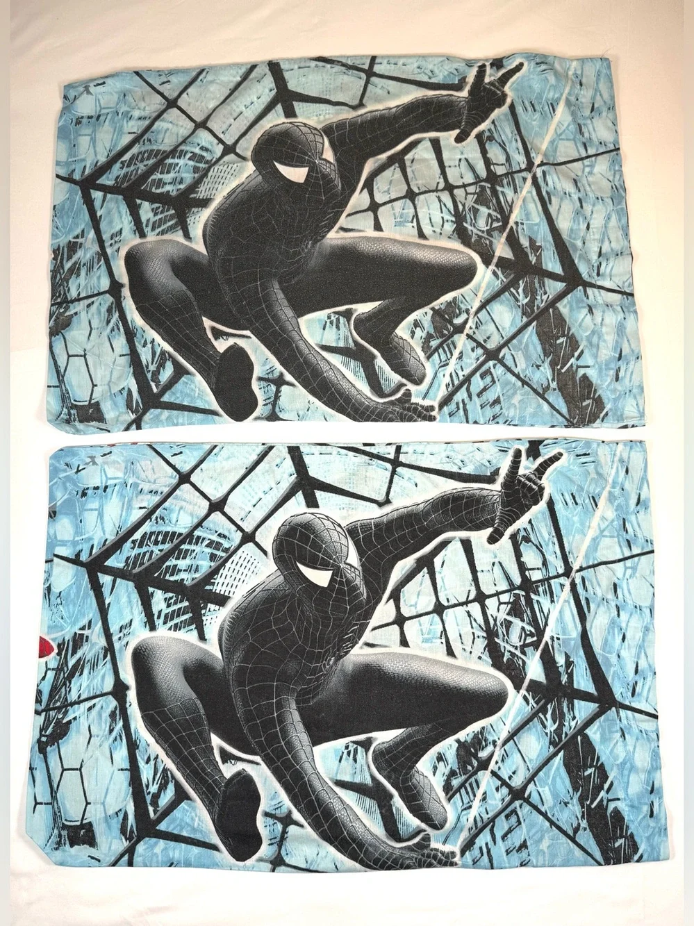 VINTAGE SPIDER-MAN 3 Boys Bedding Set Full Flat Sheet 2 Pillowcases Marvel 2007